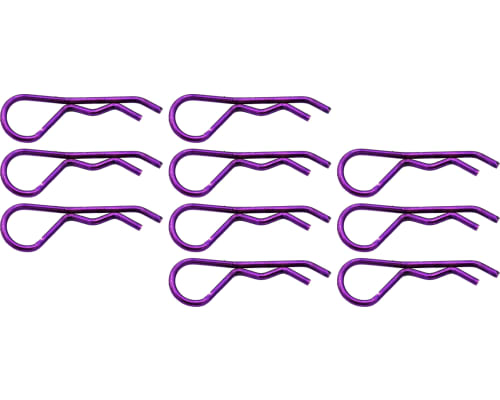 Purple bent Body Clips 35.7mm long 1.8mm wire (10) photo