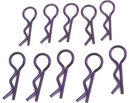 Purple bent Body Clips 28.8mm long 1.5mm wire (10) photo