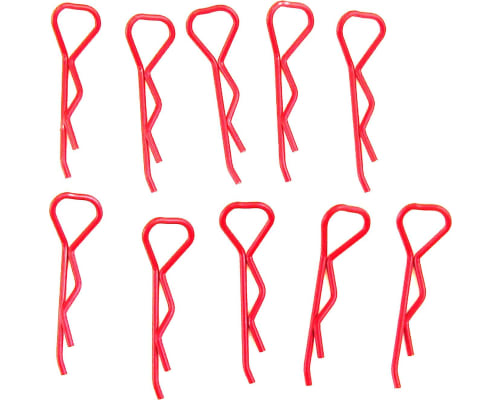Red bent Body Clips 23.3mm long 1.2mm wire (10) photo