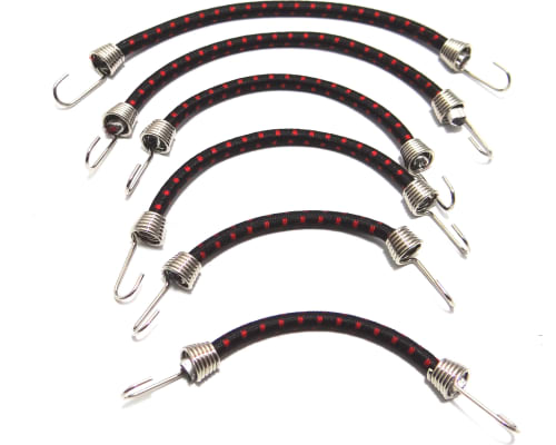 1/10 Scale elastic cord Set (6) Black W/ Red photo