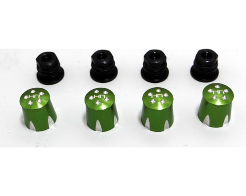 discontinued Aluminum Wheels Nut Caps and M4 Nuts (Green)(4) - M photo