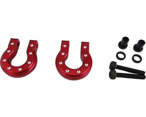 Red Aluminum Monster D-Ring Shackles TRX-4 SCX10 SCX10 II photo