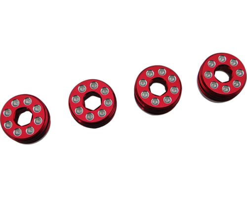 Aluminum Delrin Cap Hub Nut with O-Ring Red Arrma 1/8 photo