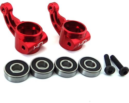 Aluminum Oversize bearing Knuckle (RED) - ARRMA 2WD photo