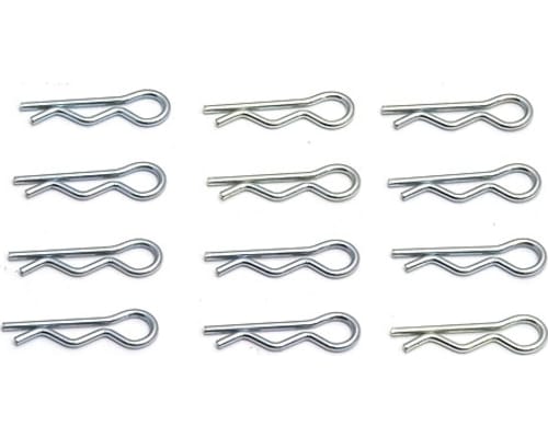 Silver bent Body Clips 17.3mm long 1mm wire (10) photo