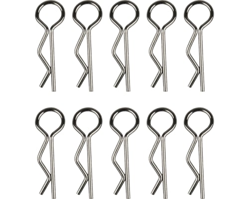 Silver bent Body Clips 23mm long .93mm wire (10) photo