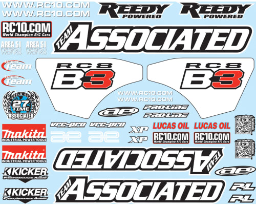 RC8B3 Decal Sheet photo