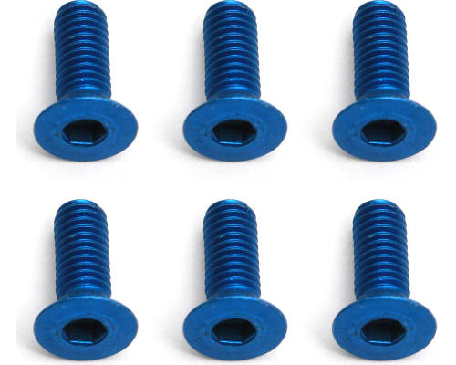 discontinued Flat Head Cap Screw M3x8 Blue Aluminum (6) photo