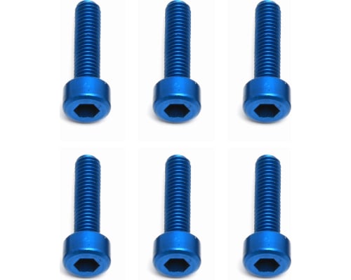 M3x12mm FT Blue Aluminum SHCS Socket Head Cap Screws (6) photo