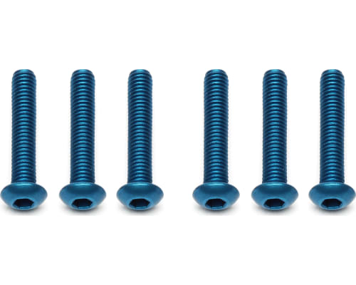 M3x16mm Blue Aluminum BHCS Button Head Cap Screws (6) photo