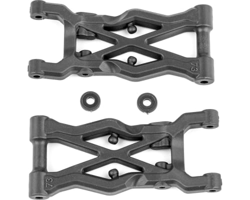 RC10b6.2 Factory Team Rear Suspension Arms 73mm Carbon Fiber photo