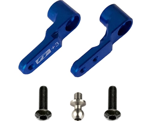 RC10B6 FT Steering Bellcrank +3mm blue aluminum photo