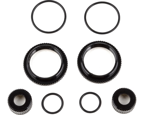 13mm Shock Collar and Seal Retainer Set black aluminum photo