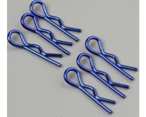 Blue bent Body Clips 22mm long 1mm wire (6) photo