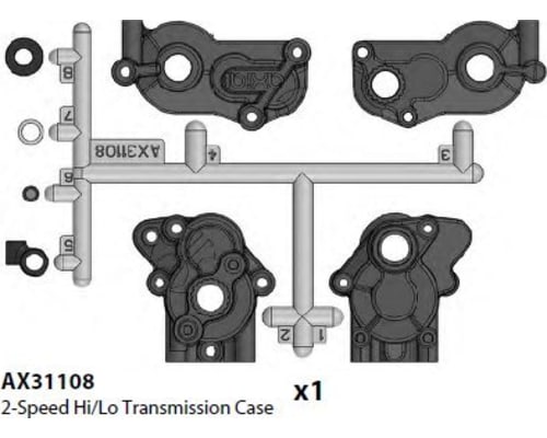 AX31108 2-Speed Hi/Lo Transmission Case Yeti photo