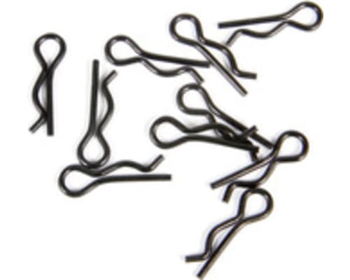 Black Body Clips 18mm long 1mm wire (10) photo