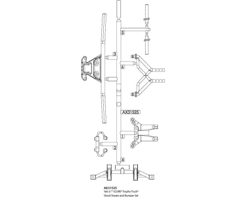 discontinued AX31525 Shock Tower/Bumpers Score Trophy Truck Jr. photo