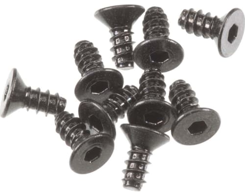 M2.6x6mm Hex Socket Tapping Flat Head (Black) (10pcs) photo