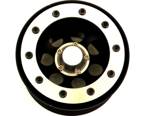 Aluminum Tamiya CR01 Beadlock Wheels Black (4) photo