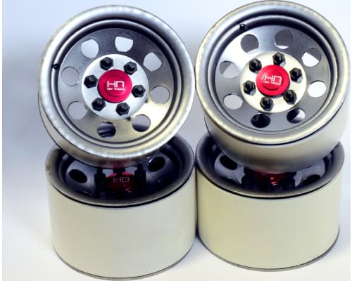 Raw Steel 2.2 Beadlock 6-Lug 8-Hole Wheels 12mm Hex (4) photo