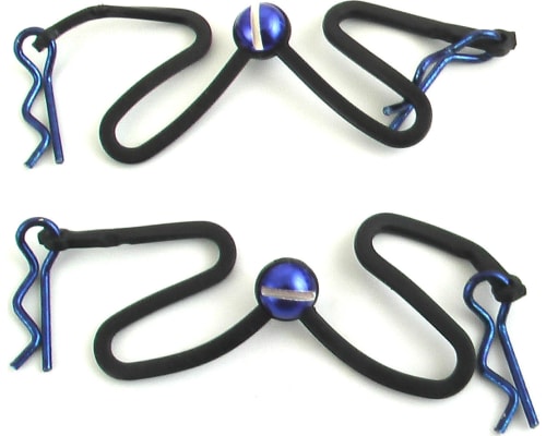 discontinued Body Clips with Fastened Rubber Leash (Blue) photo