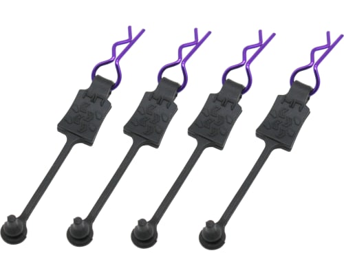 Purple bent Body Clips 22.3mm long 1.2mm wire (4) photo