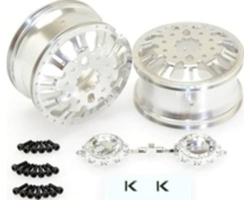 Kg1 Kd004 Duel Front Dually Wheel Silver Anodized 2 pieces W/Cap photo