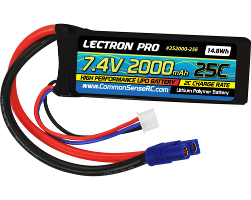 discontinued Lectron Pro 7.4v 2000mah 25c LiPo Battery with Ec3 photo