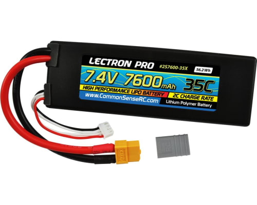 Lectron Pro 7.4v 7600mah 35c LiPo Battery Xt60/TRA Connector photo