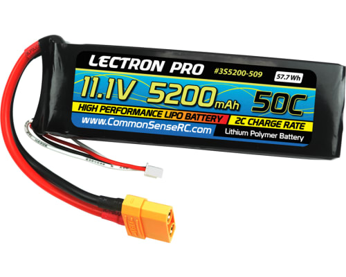 Lectron Pro 11.1v 5200mah 50c LiPo Battery with Xt90 Connector photo