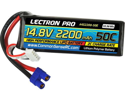 Lectron Pro 14.8V 2200mAh 50C LiPo Battery with EC3 Connector photo