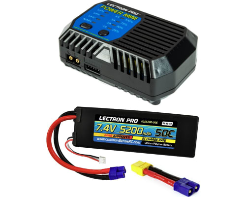 POWER MINI Charger + 1 x 7.4V 5200mah 50C w/ EC3 photo