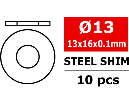 Steel Metric Shim - 13x16x0,1mm - 10 Pcs photo