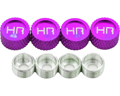 Purple Aluminum M4 Screw Head Caps and Washers (4) photo