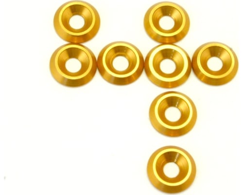 Gold Aluminum 4mm Countersunk Washer (8) photo