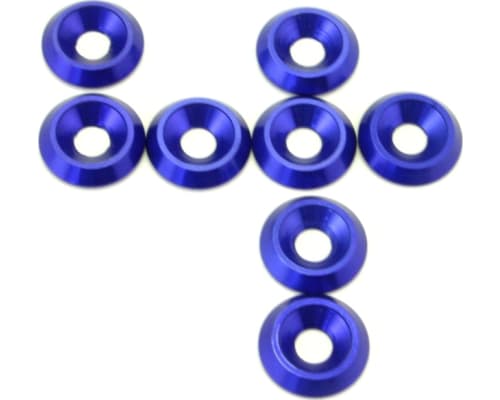 Blue Aluminum 4mm Countersunk Washer (8) photo