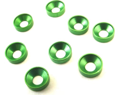 discontinued Green Aluminum 3mm Countersunk Washer (8) photo