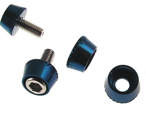 Blue Aluminum 3mm Conical Washers (4) photo