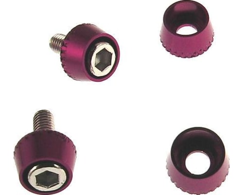 Purple Aluminum 3mm Conical Washers (4) photo