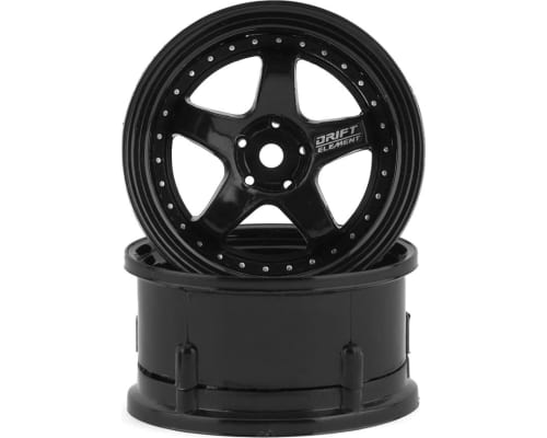 Drift Element 5 Spoke Drift Wheels (Triple Black w/Silver Rivets photo