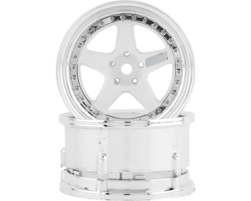 Drift Element 5 Spoke Drift Wheels (White & Chrome) (2) photo