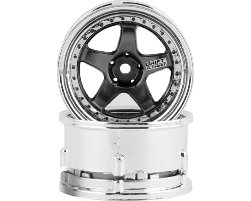 Drift Element 5 Spoke Drift Wheels (Gunmetal W/Black Rivets) 2 photo