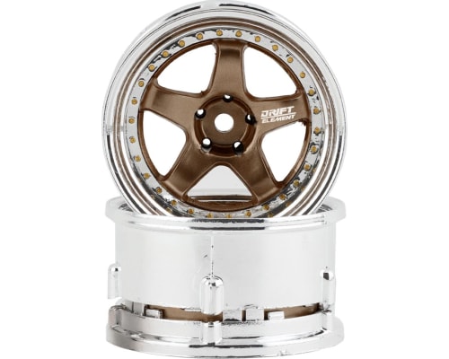 Drift Element 5 Spoke Drift Wheels (Bronze & Chrome) (2) photo