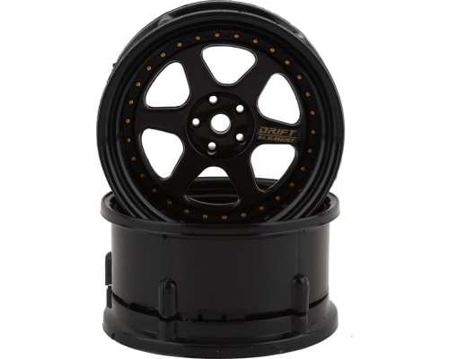 Drift Element 6 Spoke Drift Wheels (Triple Black w/Gold Rivets) photo