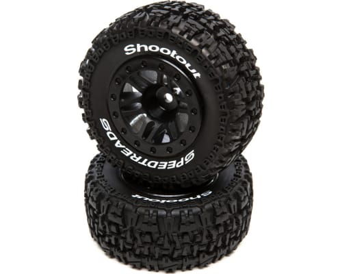 SpeedTreads Shootout SC Mounted Black: TRA Slash Front 2 photo