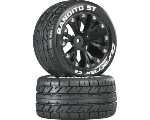 discontinued Bandito 2.8 St 2WD Rear Tires C2 Mounted Black 12mm photo