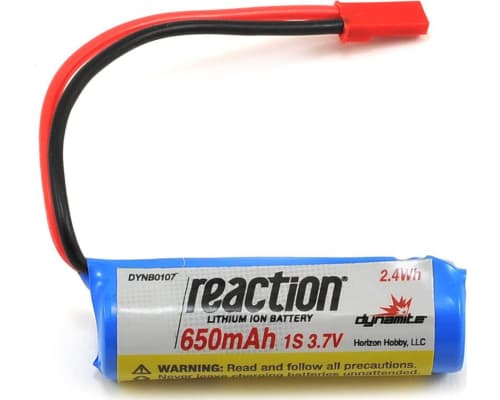 3.7V 650mAh 1S Li-Ion w/JST: PRB React 9 photo