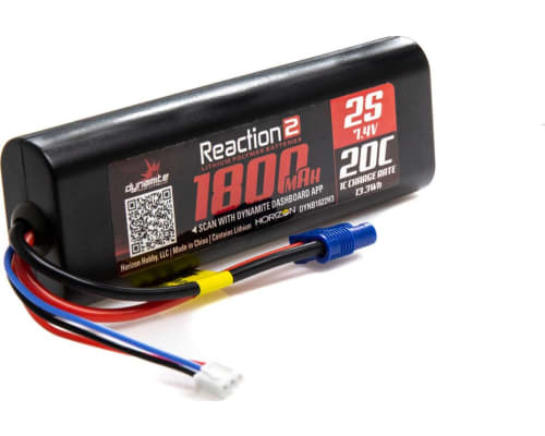 Reaction2 7.4V 1800mAh 2S 20C LiPo Hardcase EC3 photo