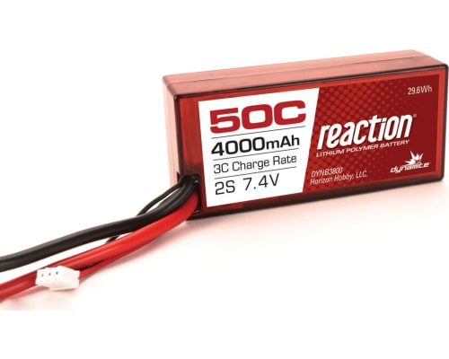 discontinued Reaction 7.4V 4000mAh 2S 50C LiPo Hardcase: 96mm photo