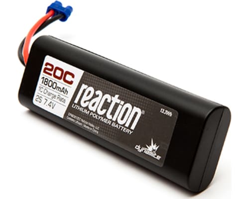 discontinued Reaction 7.4V 1800mAh 2S 20C LiPo Hardcase w/EC3 photo